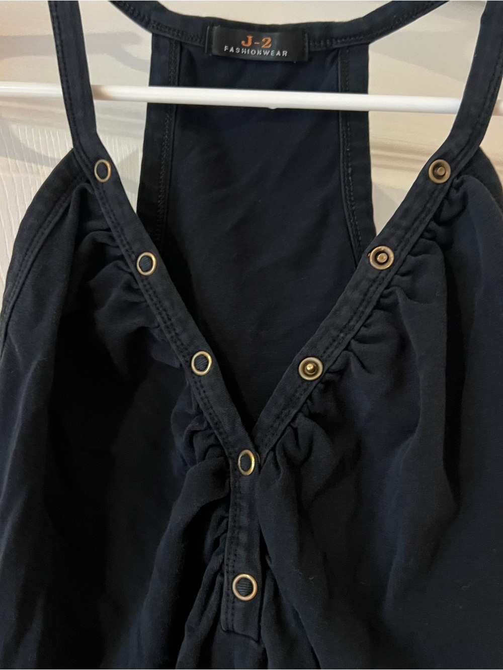 Black Button-Up Tank - Picture 3 of 4